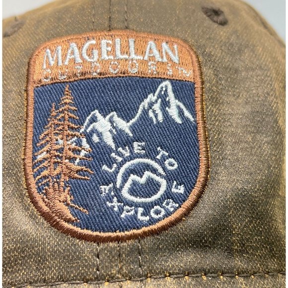 Magellan Outdoors Hat Cap Strapback Live to Explore Forest Mountains Faux Suede - Picture 6 of 8